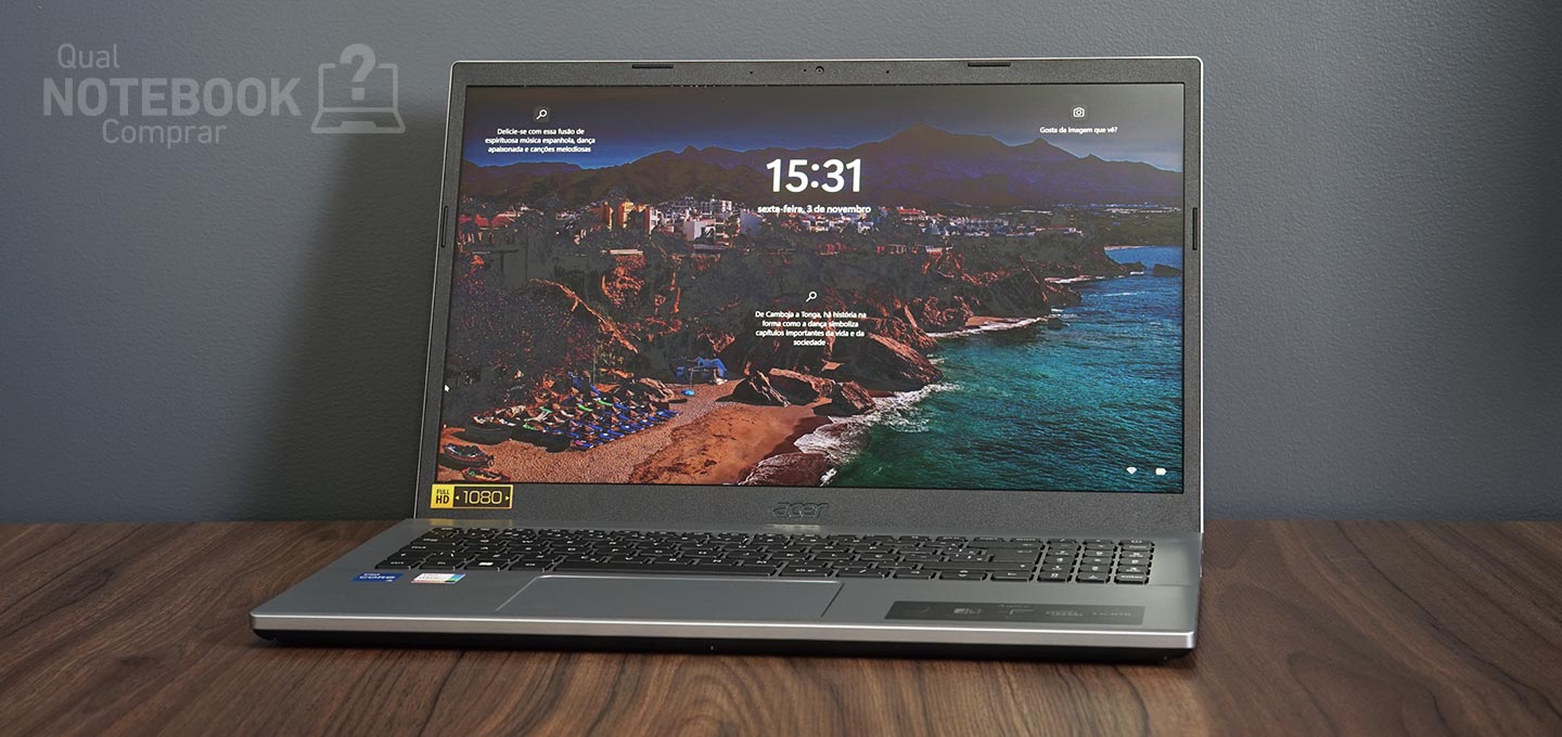 Acer Aspire 3 A315-59-51YG - Visão geral frontal do notebook