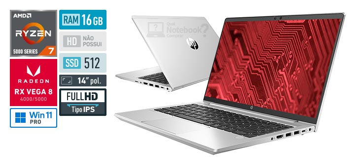 HP ProBook 445 G9 8R893LS Ryzen 7 5825U Serie 5000 Radeon RX Vega 8 4000 - 5000 Windows 11 Pro RAM 16 GB SSD 512 GB Tela LED 14-0 polegadas Full HD IPS