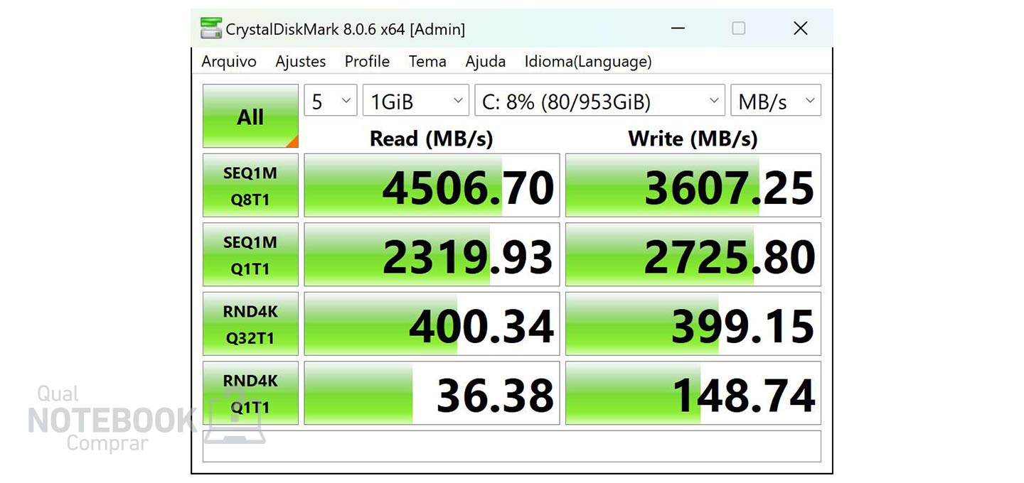 CrystalDiskMark - ASUS ZenBook S 16 UM5606WA-RJ265W