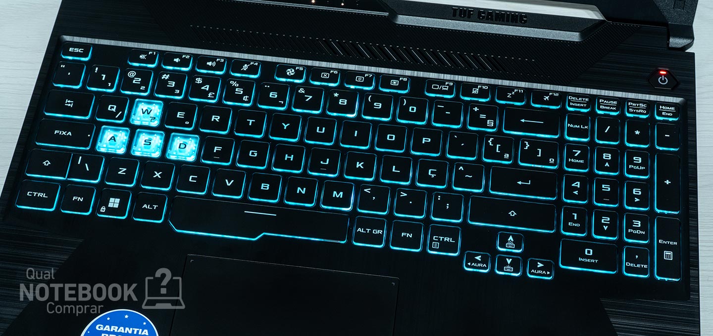 ASUS TUF Gaming A15 FA506NCR-HN088W - Teclado ABNT retroiluminado RGB do notebook