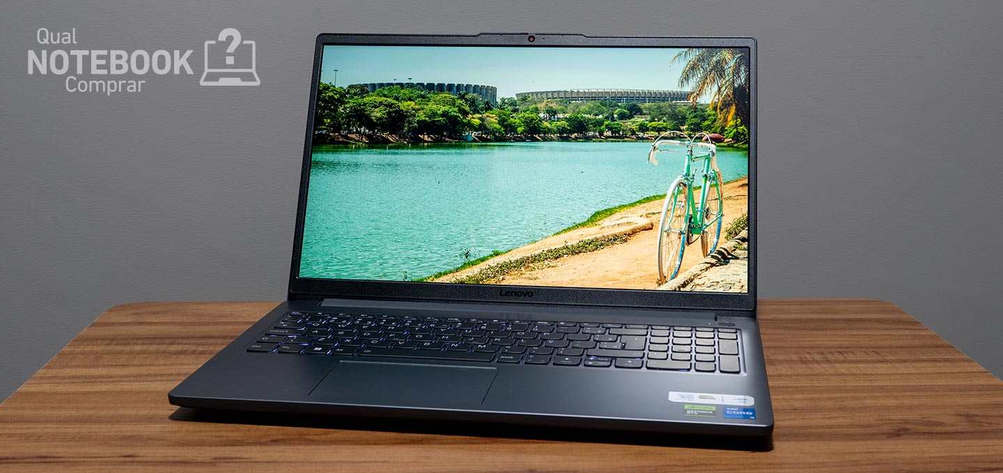 Lenovo LOQ Essential 83MES00000 - Detalhes da tela 15-6 Full HD IPS 144 Hz do notebook