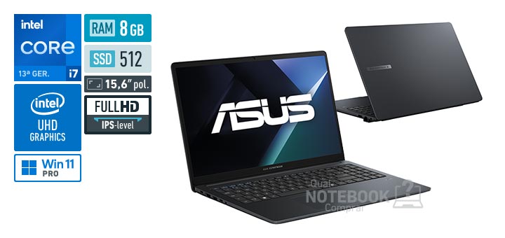 ASUS ExpertBook B1 B1503CVA_BR-S70007X Core i7-13620H 13a geracao UHD Graphics 64 EUs Windows 11 Pro RAM 8 GB SSD 512 GB Tela LED 15-6 polegadas Full HD IPS-level Garantia 1 ano